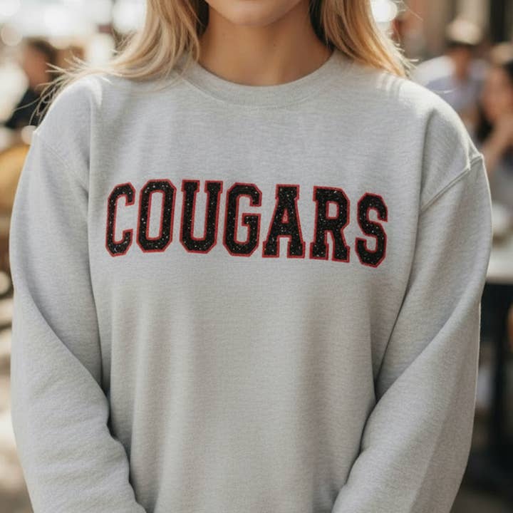 Custom Team Name Glitter Applique Sweatshirt for wholesale by MELODY FAYE