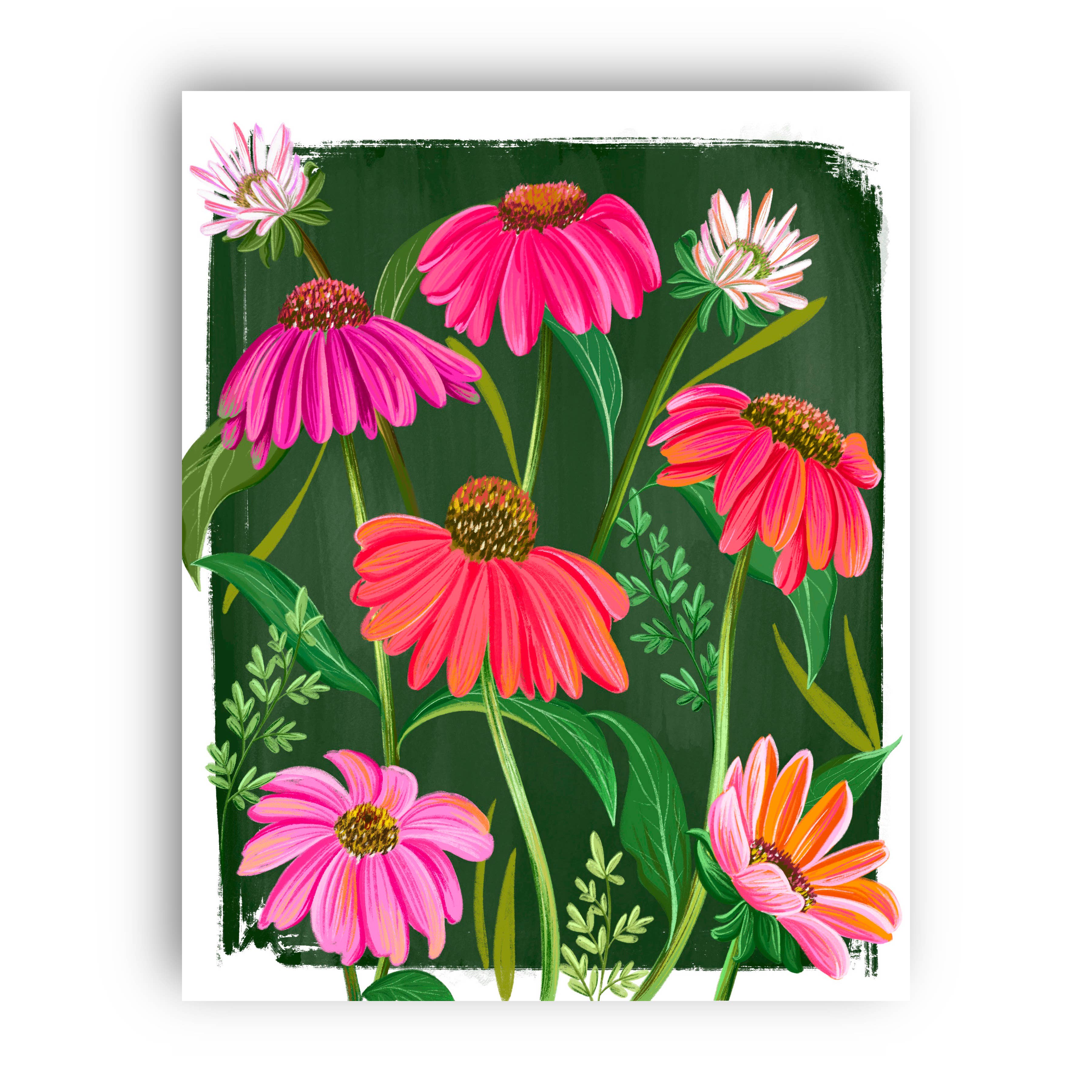 DorothyDear - Wholesale Art Print - Pink Echinacea Garden Wall Art Print3