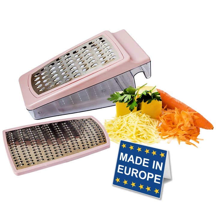 Grattugia per formaggio Crystalia con contenitore di raccolta e manico per la vendita all'ingrosso da parte di Crystalia