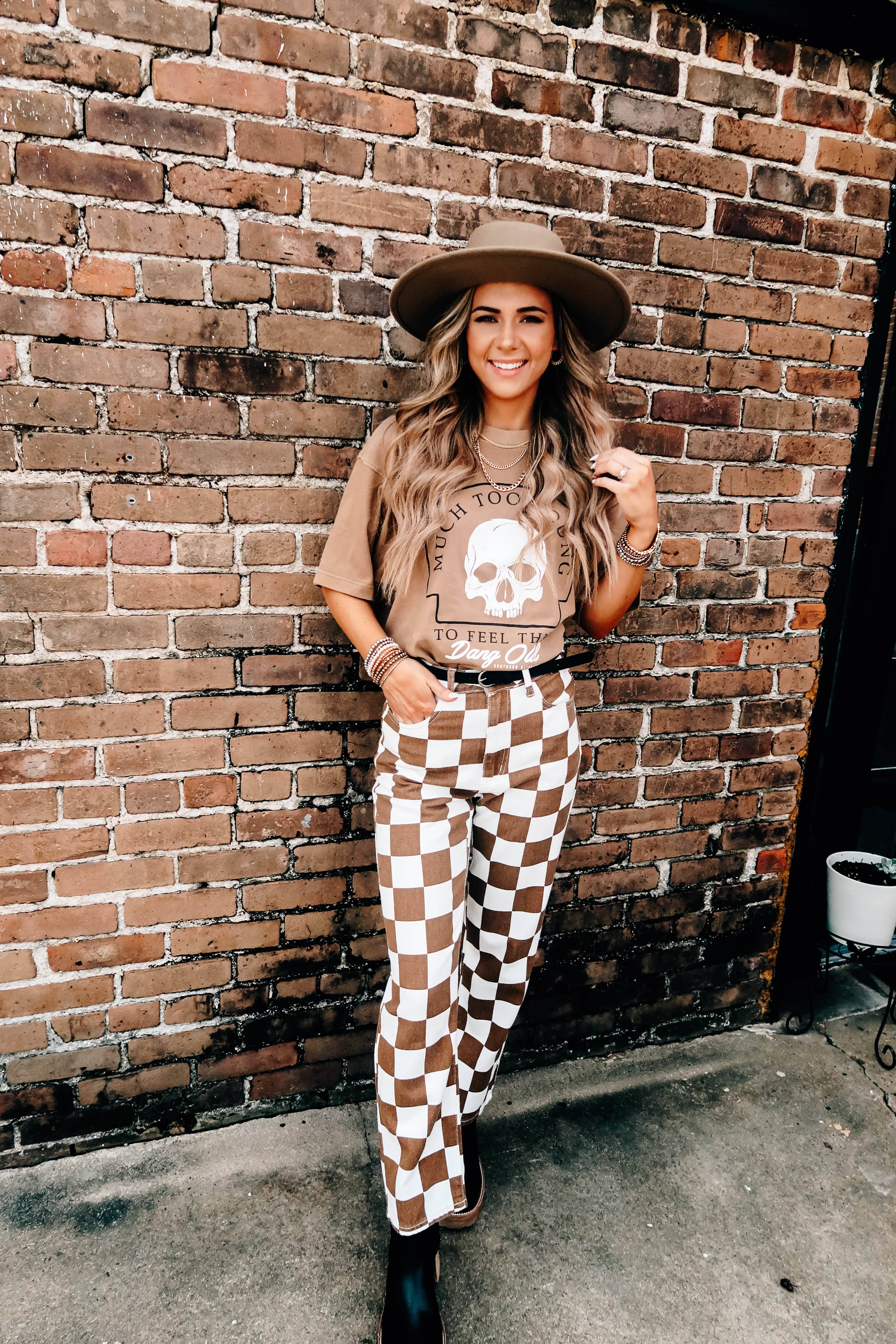 Southern Bliss Co. - Wholesale Screen Printed T-Shirt - Women's - Much Too Young Cut Mock Neck Tee2