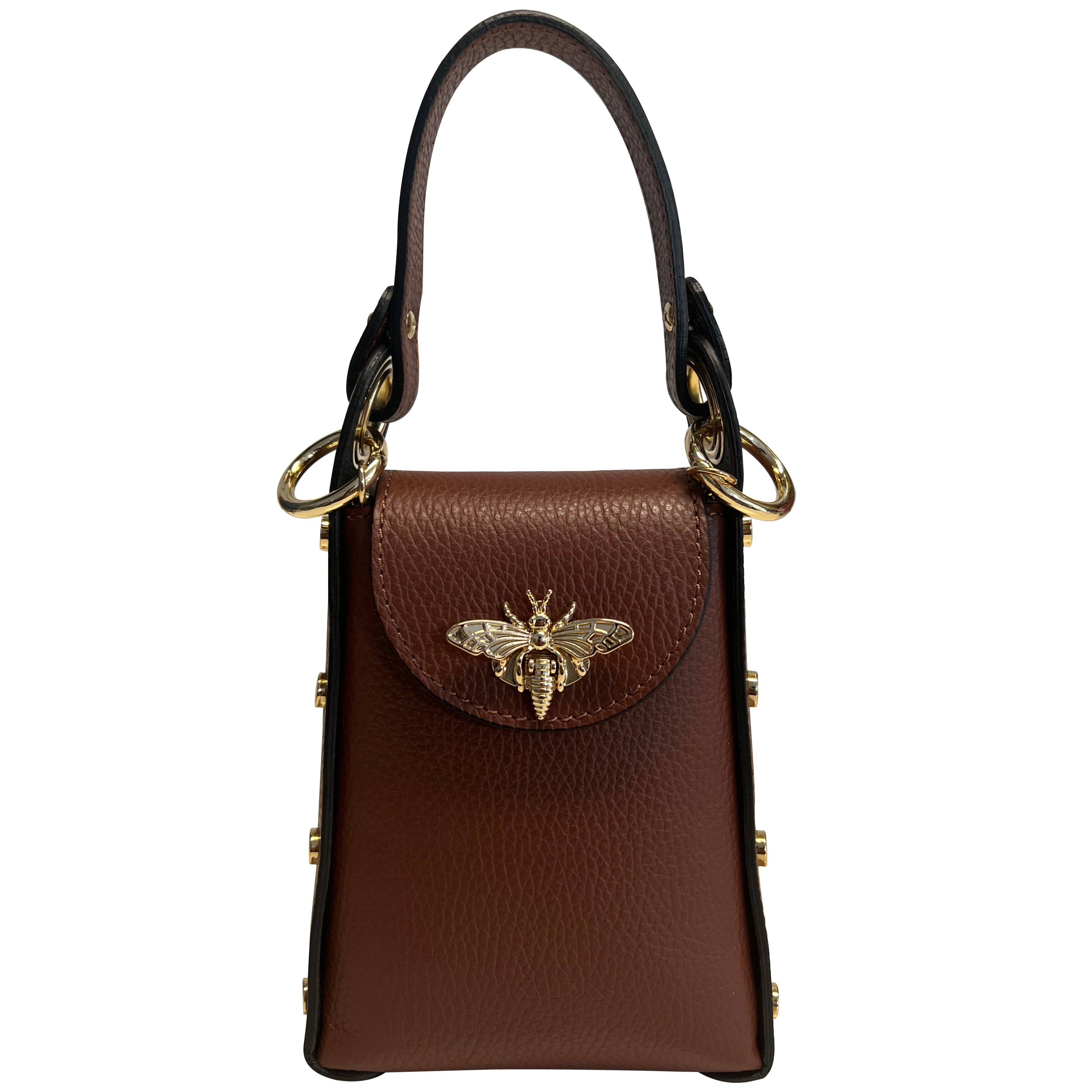 MODARNO - Wholesale Top Handle Bag - Women's - Modarno mini bag in genuine leather dollar with bee-shaped l6