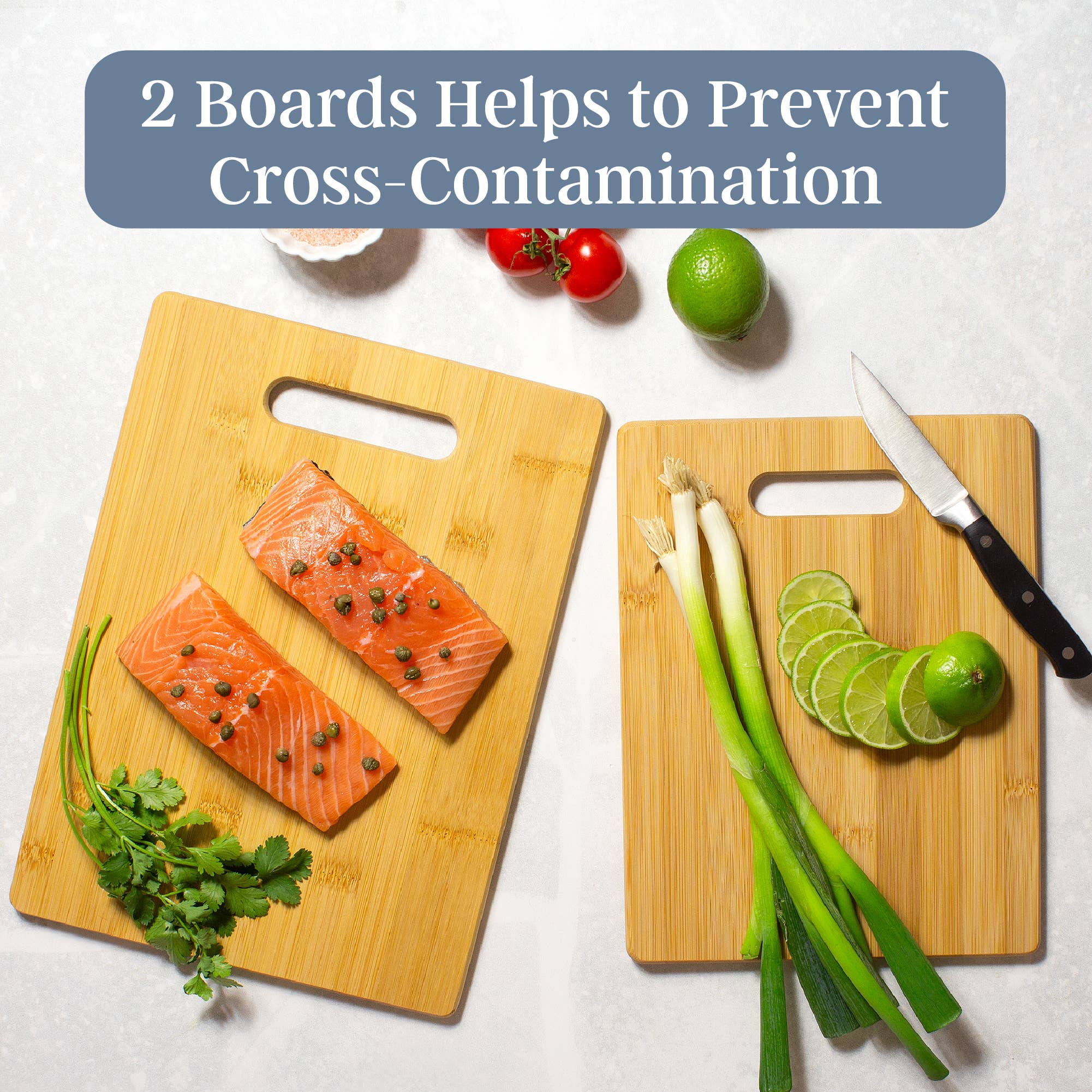Totally Bamboo - Wholesale Cutting Board - 2-Piece Bamboo Cutting Board Set, 13" & 11" Sizes2