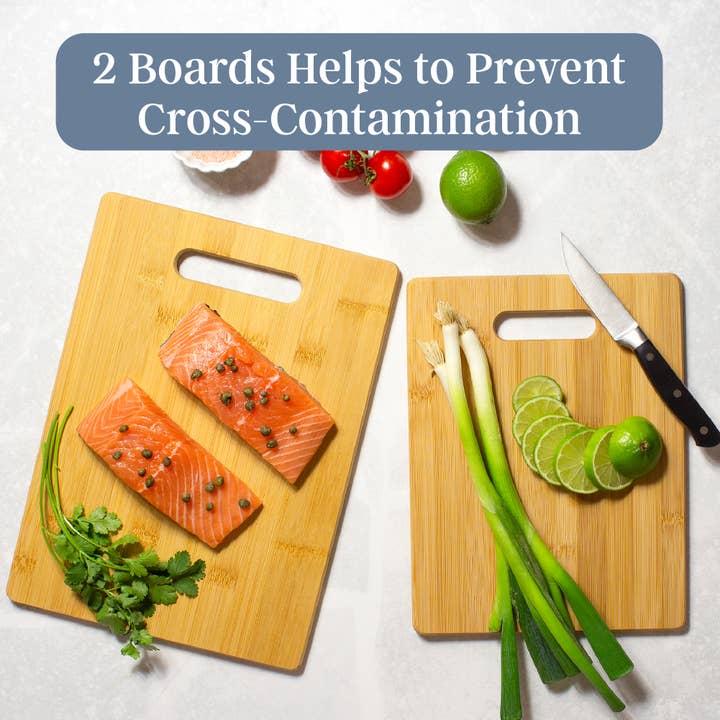 Totally Bamboo - Wholesale Cutting Board - 2-Piece Bamboo Cutting Board Set, 13" & 11" Sizes2