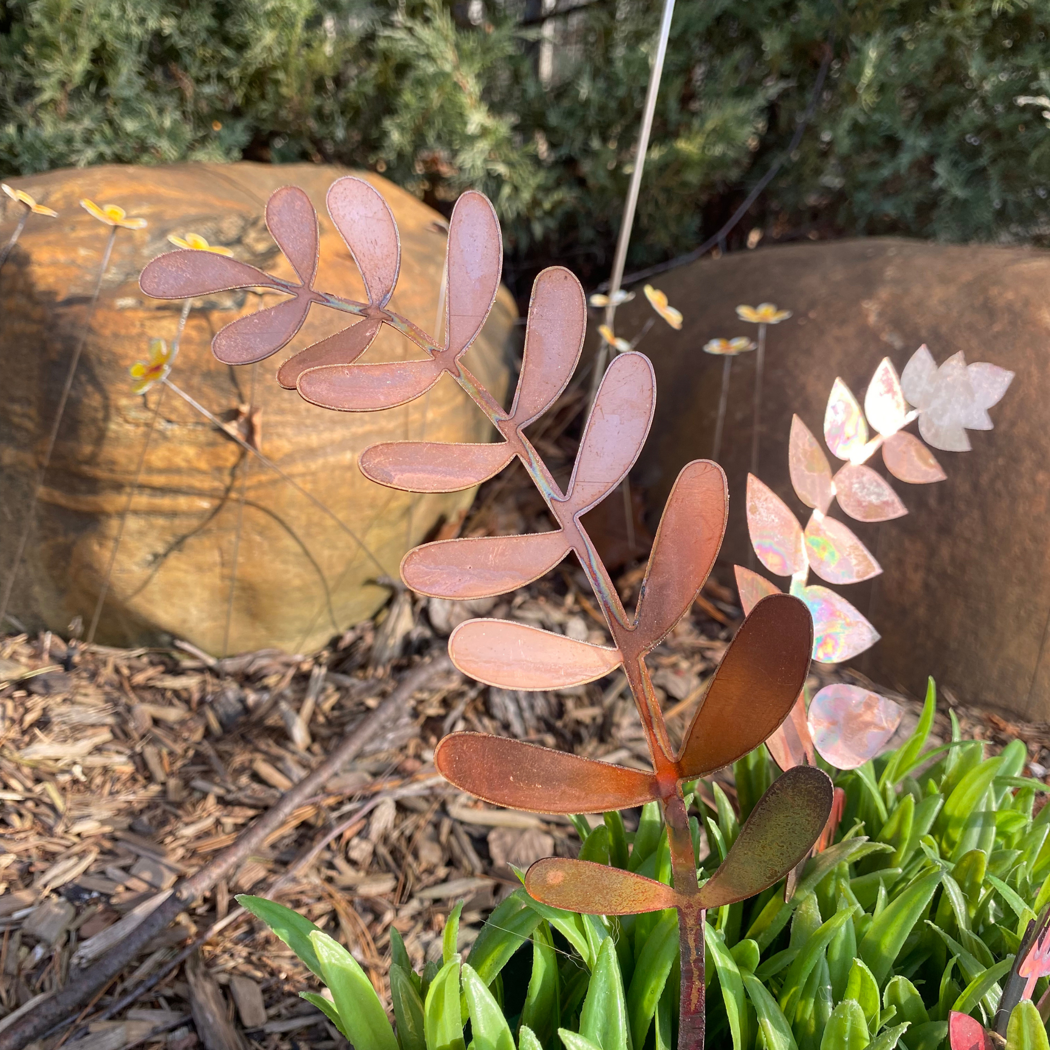 Clever Goods by Annabelle Noel Designs - Wholesale Garden/Lawn Stake - Large Natural Copper Fern Frond1