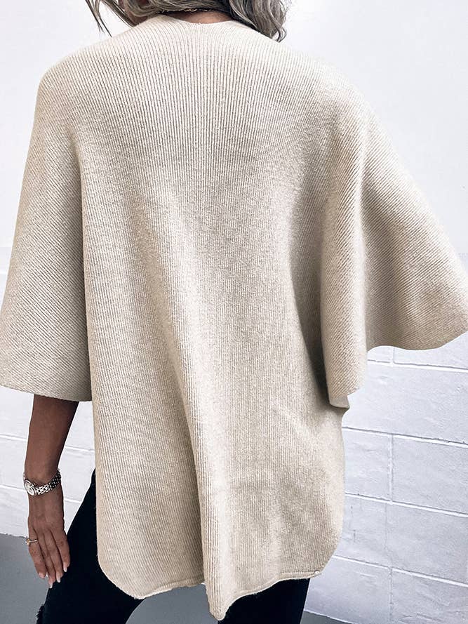 UNISHE – wholesale Kimono – Women's – Plain Surplice Fluffy Kimono Cape MMY1282