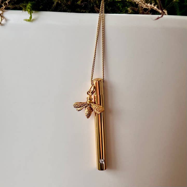 The Urn Necklace Gold for wholesale by Justine Brooks Design