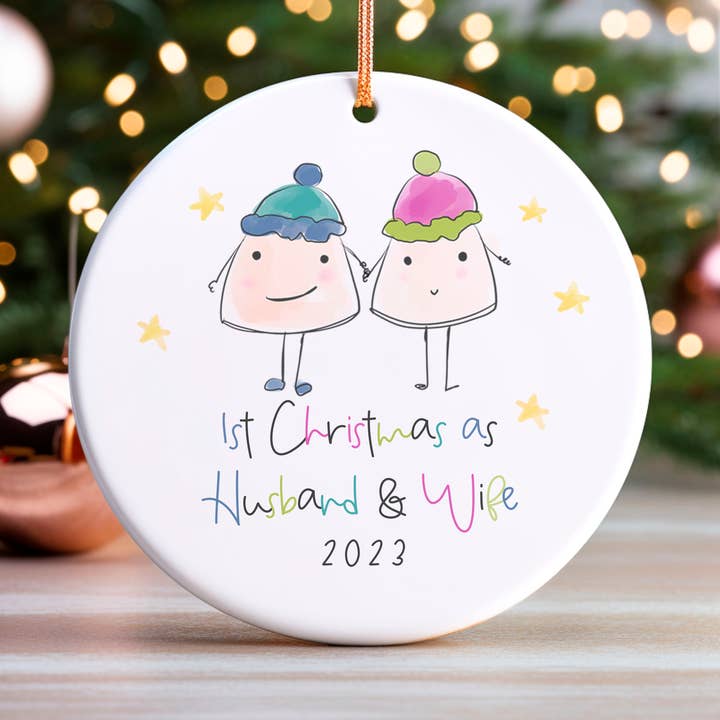 First Christmas as Husband And Wife ceramic Decoration for wholesale by Parsy Designs