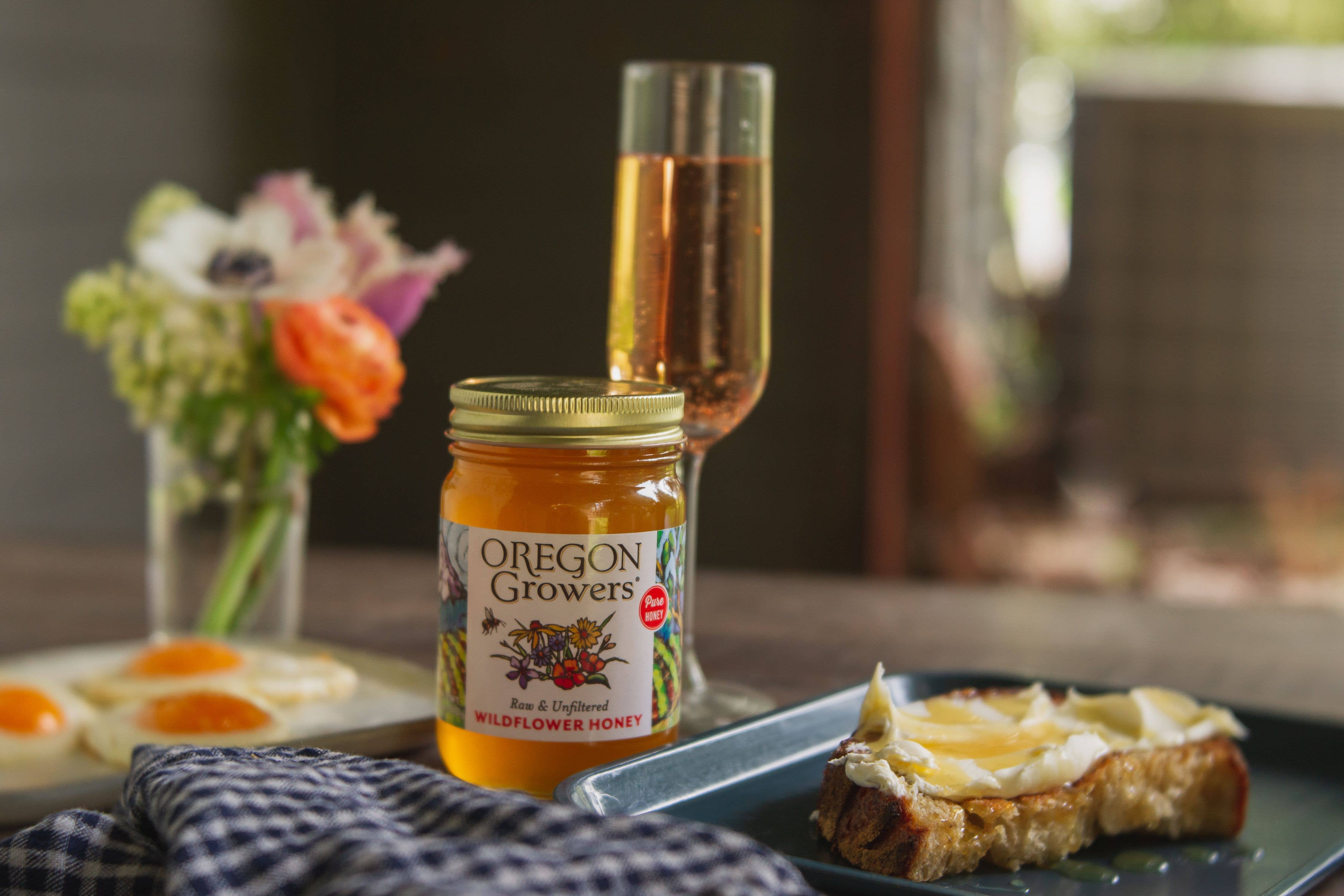 Oregon Growers - Wholesale Honey - Wildflower Honey 18 Oz Glass Jar3