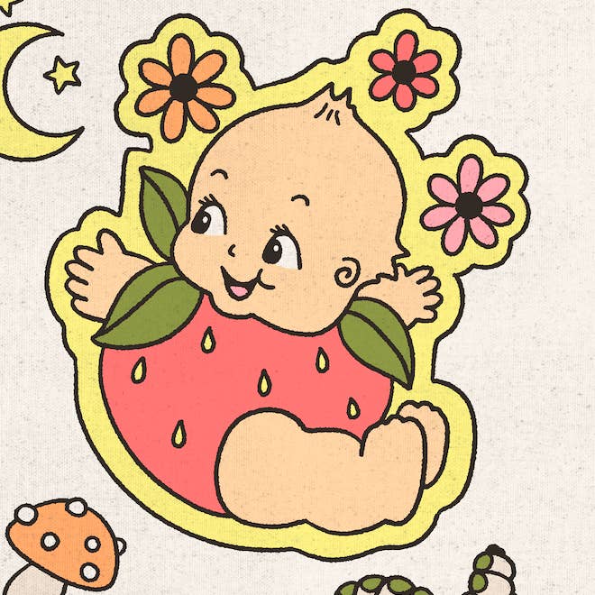 HH Creative Studio – Großhandel Kunstdruck – Kewpie Baby Tattoo Kunstdruck im Flash-Stil, 11 x 143