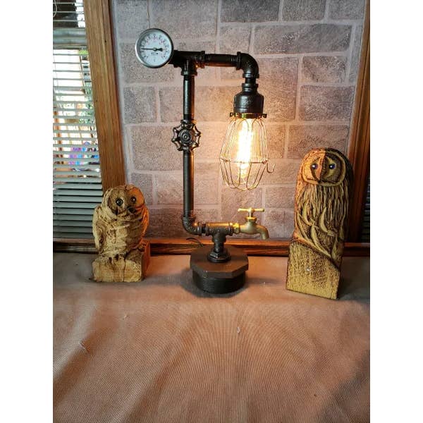 Mr. Willies Lighting - Wholesale Accent/Desk Lamp - Industrial Retro Lamp on Bushing Base with Valve On/Off2