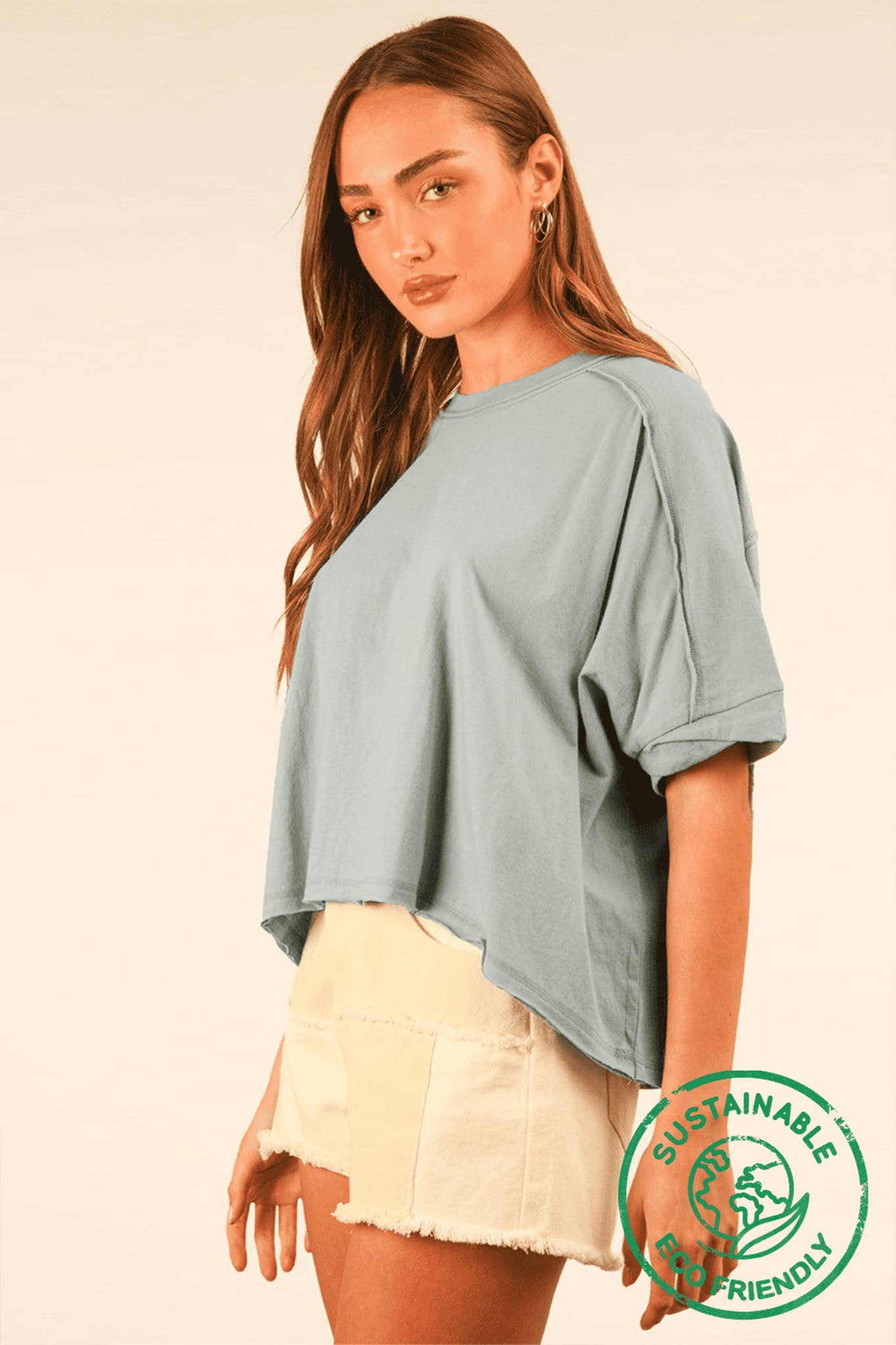 VERY J - Venta al por mayor Jersey corto de punto - Mujer - Top de punto cómodo ecológico crop oversize4