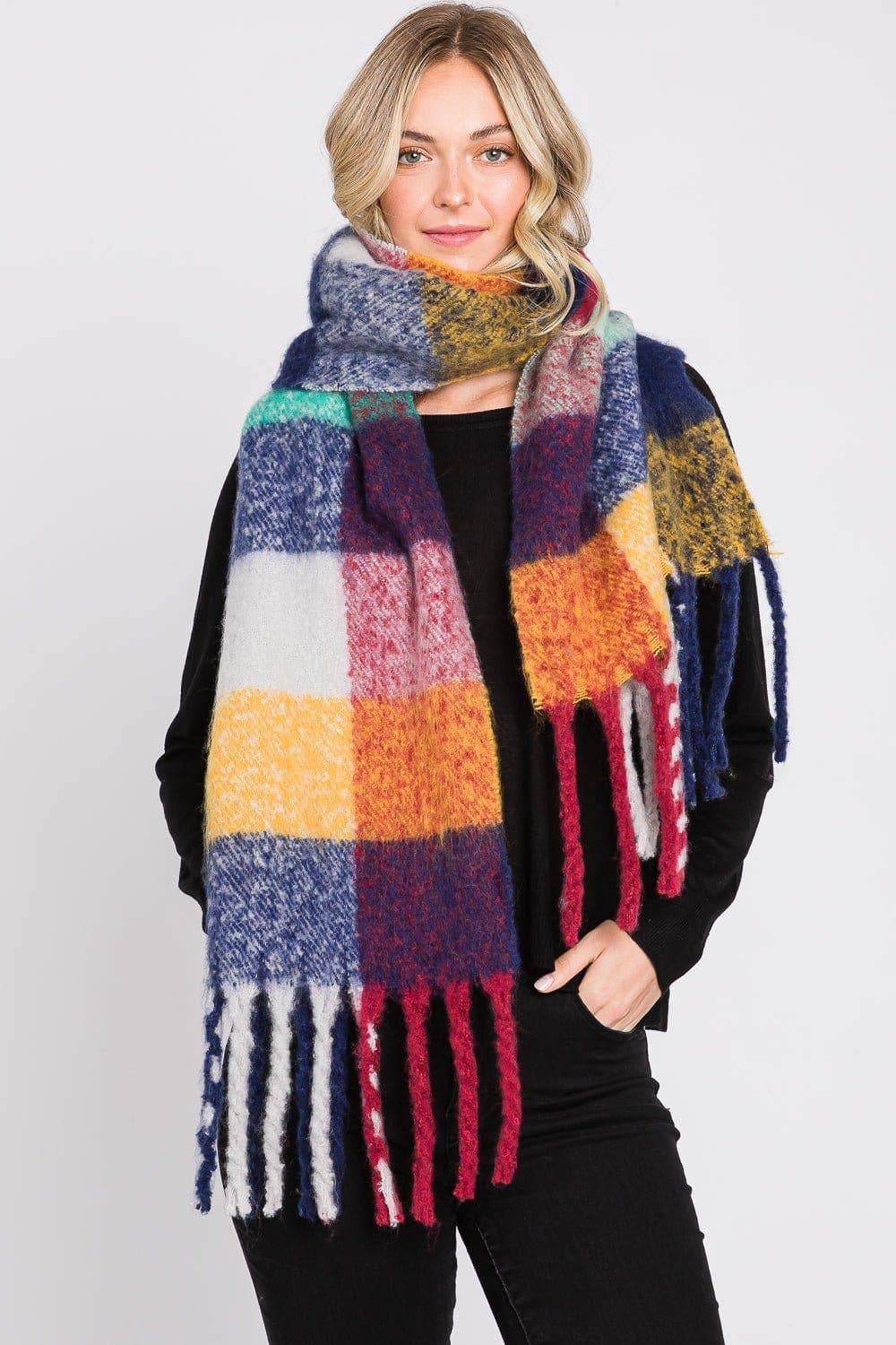 MiMi Wholesale - Wholesale Scarf - Women's - MS0310 Blake Multi Color Plaid Scarf2