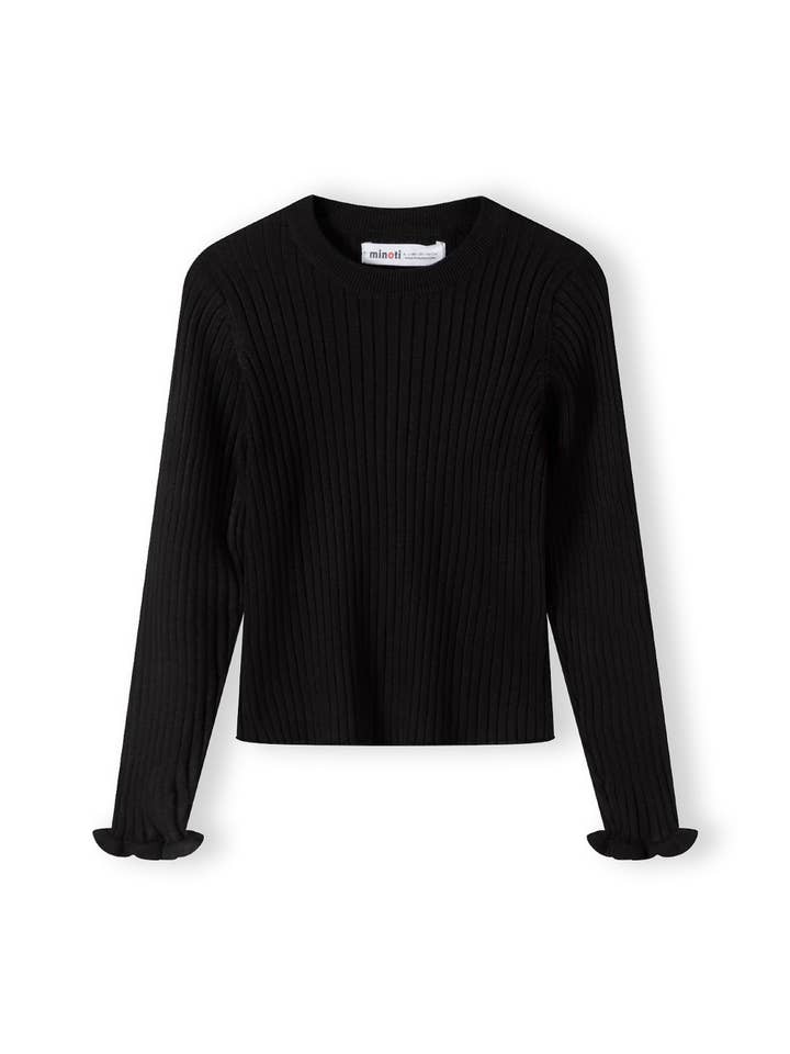 Minoti sp. z o.o. - Wholesale Knit Sweater - Kids - Girls Ribbed long sleeve jumper with frill cuff detail5