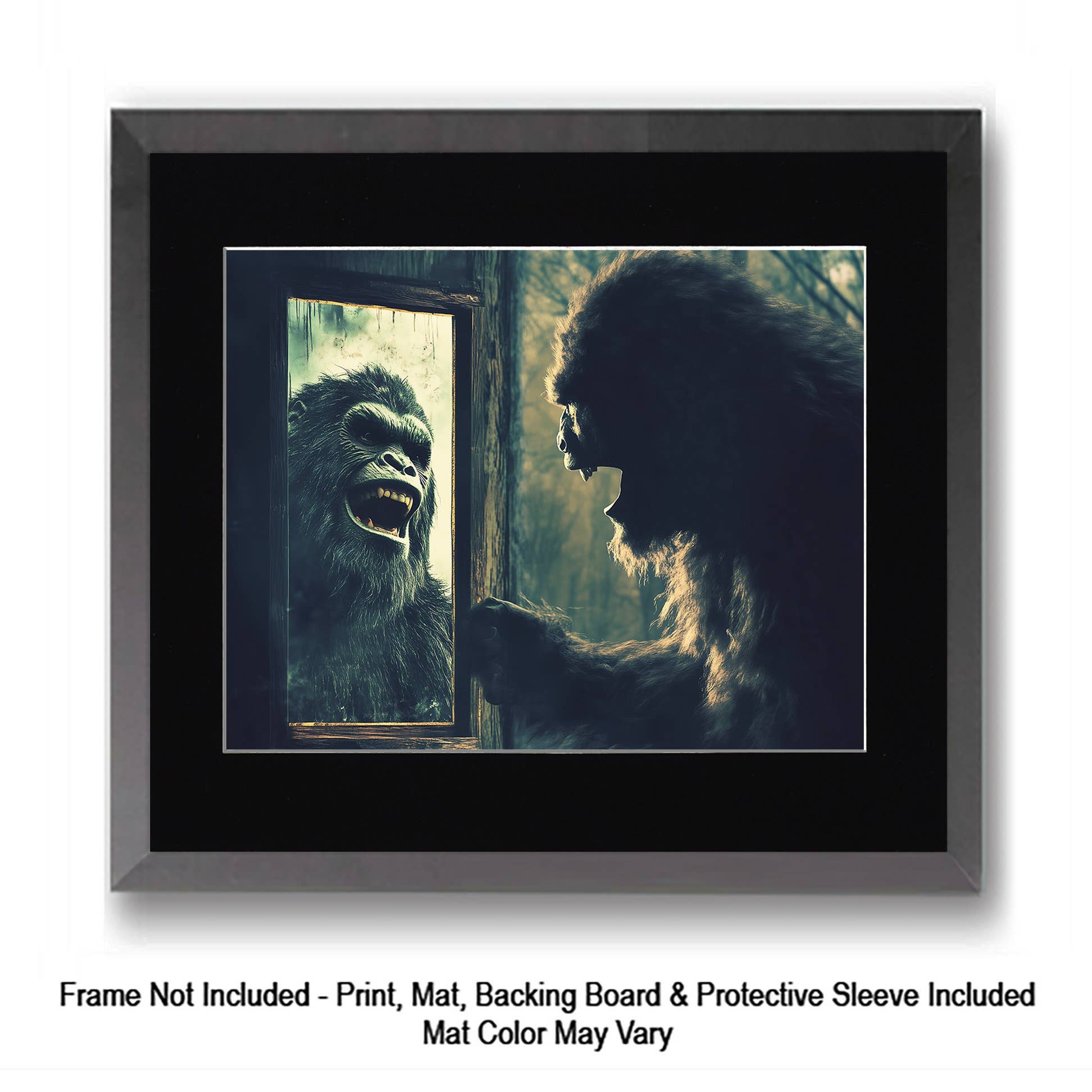 Mowbi - Vendita all'ingrosso Stampa artistica - Tipo Tosto, Bigfoot: Credi in Te Stesso - Stampe d'Arte di Criptidi - Stampe di Bigfoot – Opera d'Arte 8″x8″ in Passepartout 12″x12″34