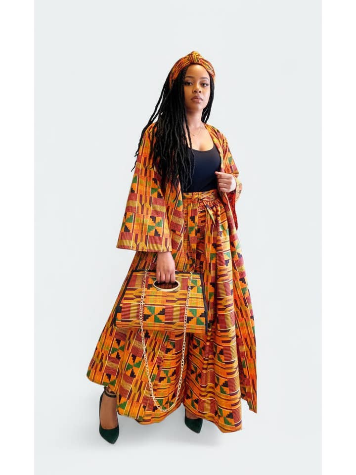 India Batik - Wholesale Dress - Women's - 3pcs Set Maxi Skirt Pocketbook wrap Dress C