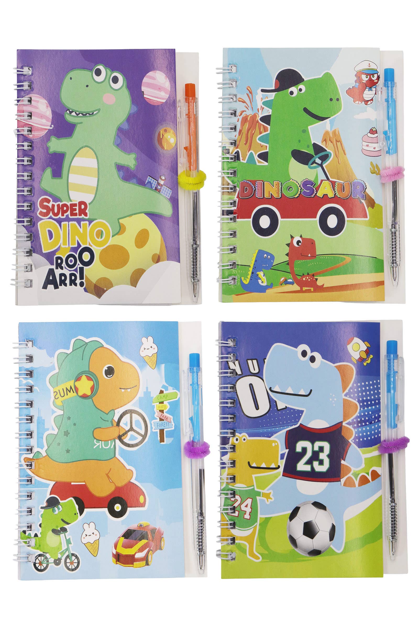 ASSORTED Dinosaur A6 Spiral Bound Notebook With Pen for wholesale on Faire14