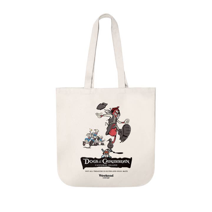 Dogs of the Caribbean Organic Spring Tote Bag for wholesale by Weekend Concept