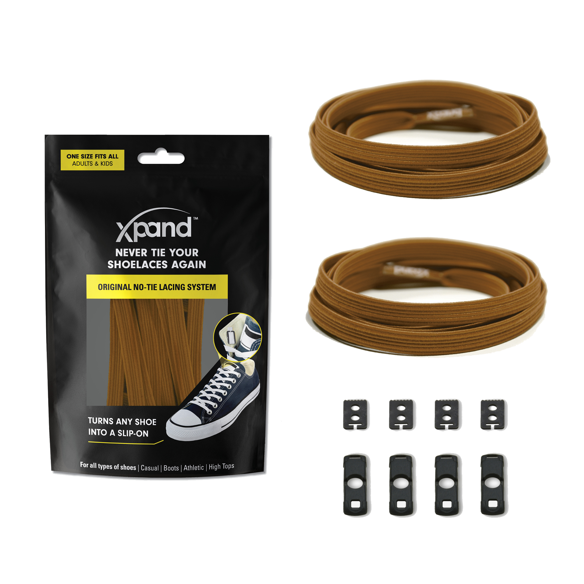 Xpand Laces – Engroshandel Snørebånd - Unisex – Elastiske flade snørebånd uden knude | Ingen flere knuder | Én størrelse26