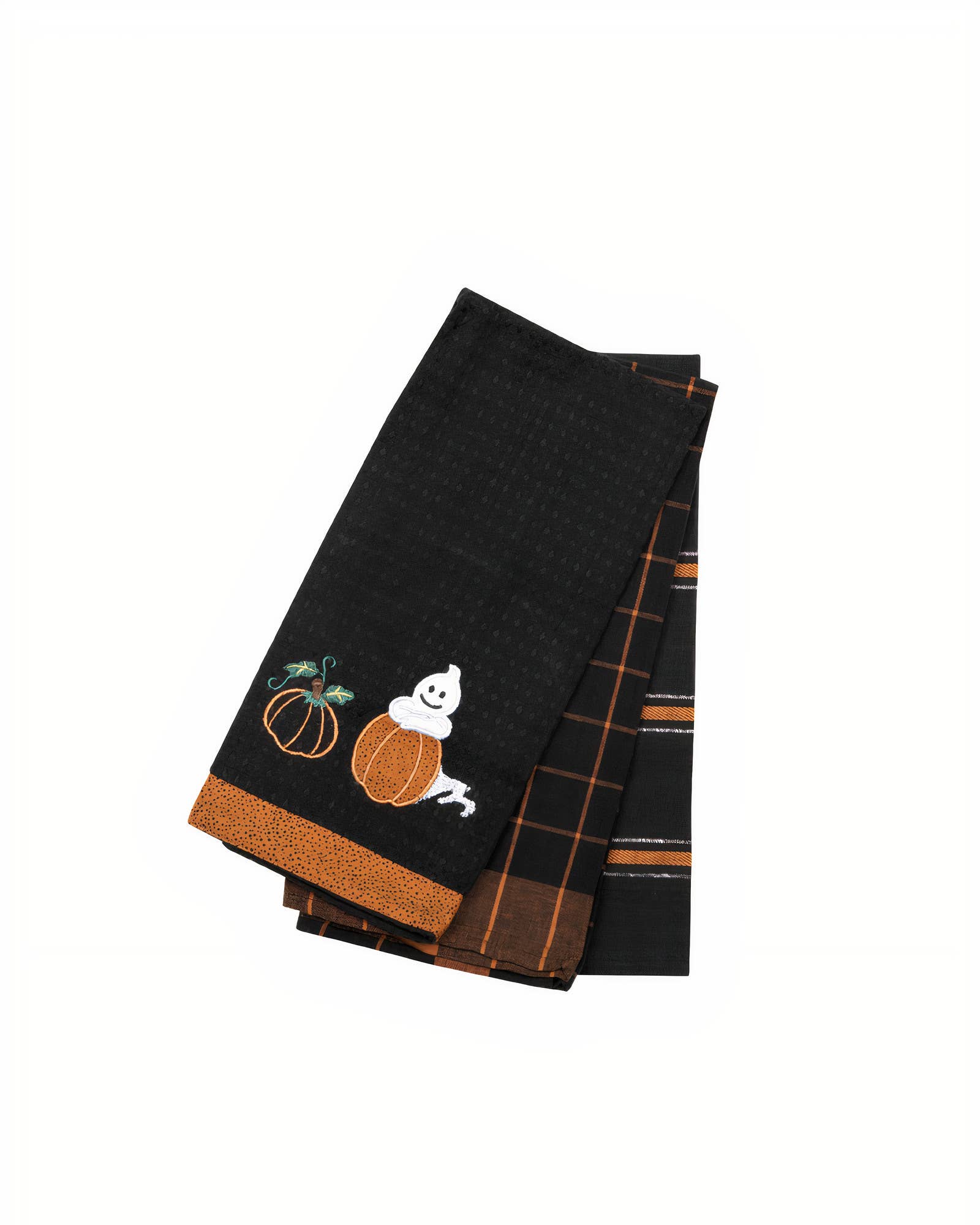 Accent Linen - Wholesale Tea Towel - 3 Pc. Tea Towel Sets - Halloween Pumpkin and Ghost Design0