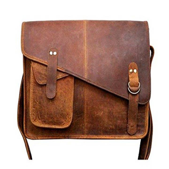 Tuzech Leather - Wholesale Messenger Bag - Unisex - TUZECH 15 inche15s Buffalo Hunter Leather Bag Laptop Messenger/College Bag Men and Women (15 inches)