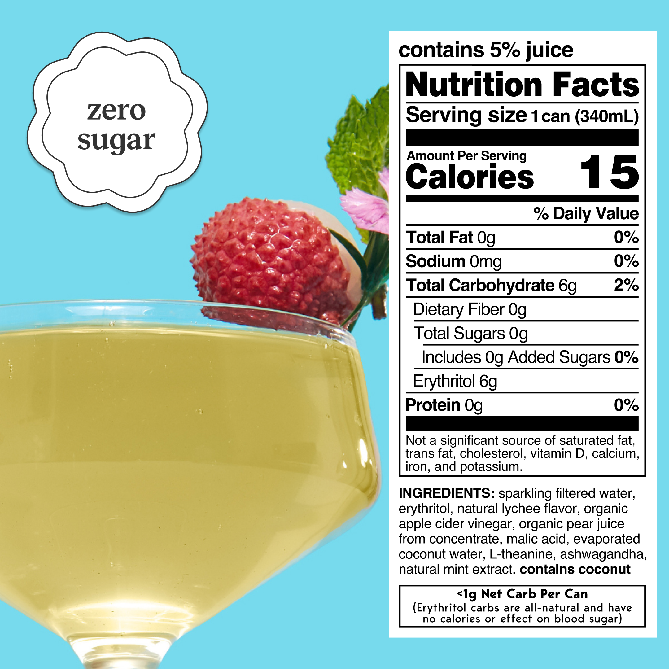 Moment - Wholesale Non-Alcoholic Aperitif/Mocktail - Sparkling Lychee Mojito 12-pack Botanical Water3