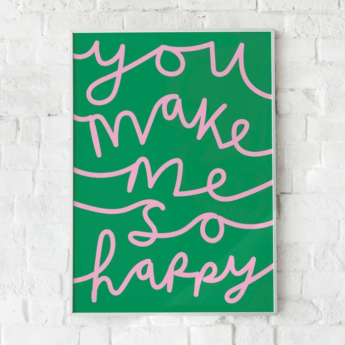 Você me faz tão feliz, A4/A3 por atacado de Lottie Hall Studio