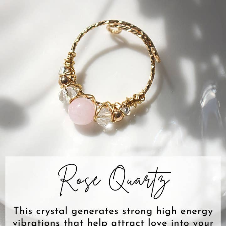 Divine Dulcet - Wholesale Single Stone/Solitaire Ring - "Marquise" | 18K Natural Crystals Hand Wired Adjustable Ring