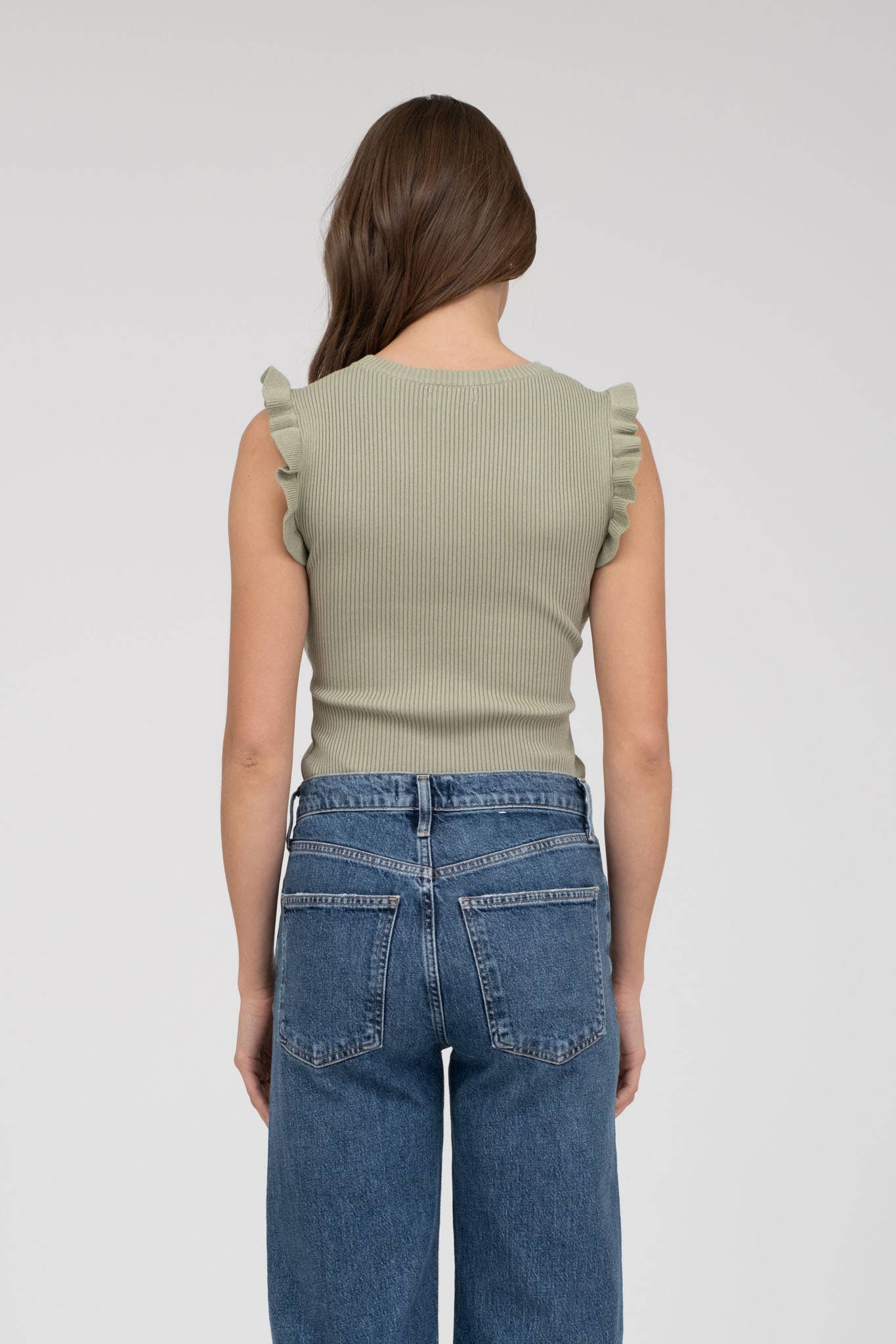 The Workshop Studio - Wholesale Knit Top - Women's - RUFFLE SLEEVELESS SWEATER KNIT TOP19