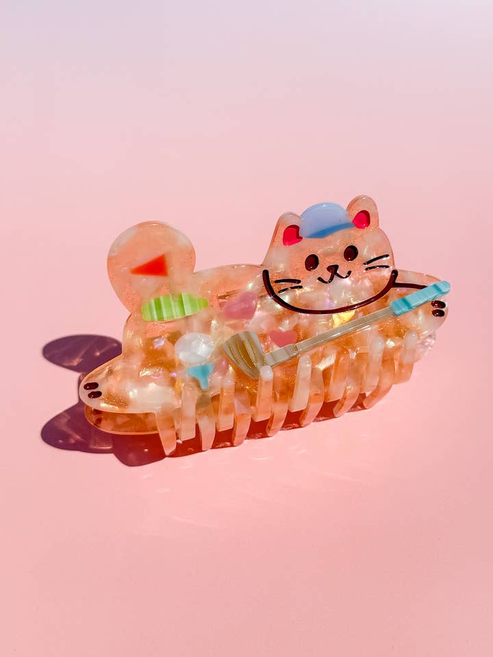 Golfer Cat Hair Claw Clip for wholesale by Sunnie Creative