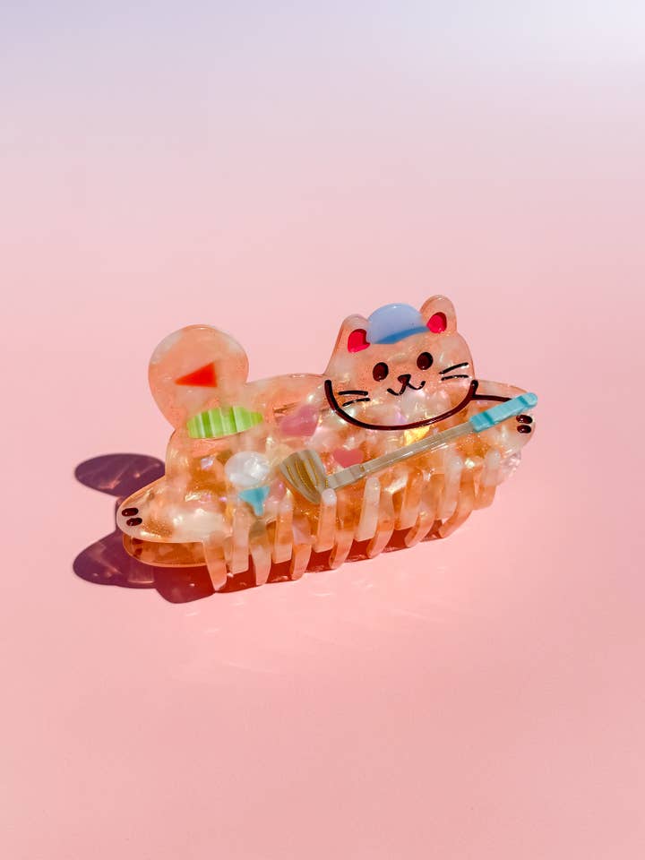 Golfer Cat Hair Claw Clip for wholesale by Sunnie Creative