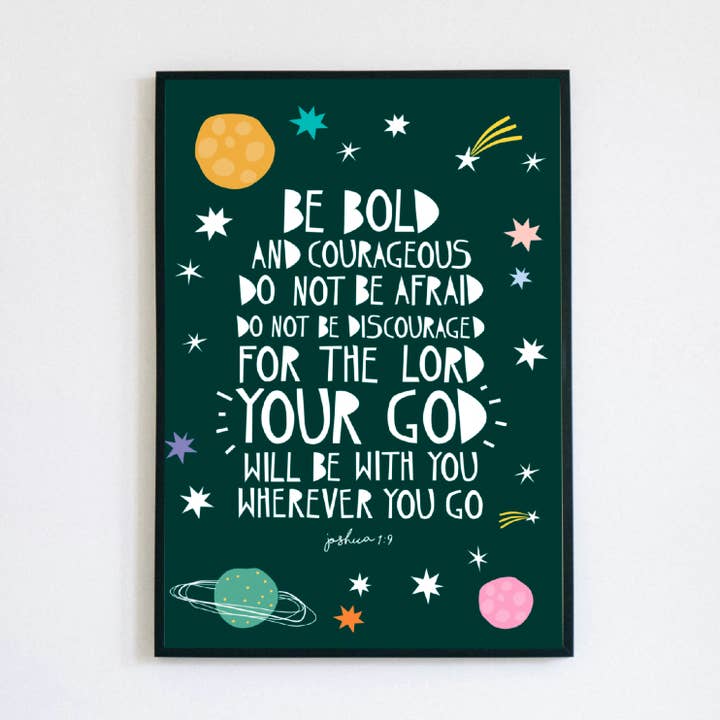 Ooh I Iike that Design – wholesale Art print – Be Bold - Joshua 1:19 - Children's Bible Poster Print0