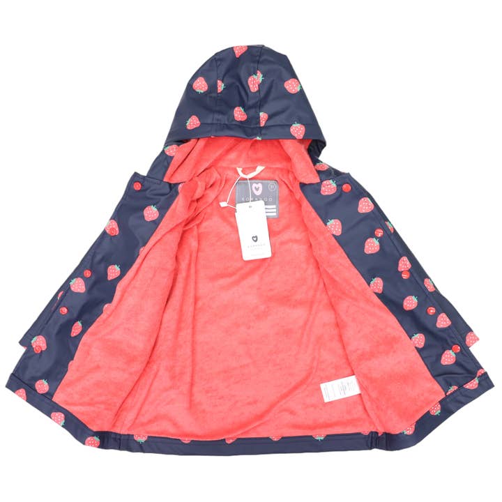 Korango Australia - Wholesale Raincoat - Kids - Strawberry Raincoat Navy