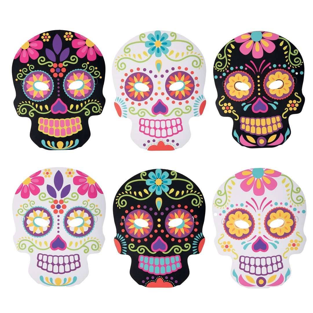 P'tit Clown - Wholesale Costume - Kids - Day of the Dead Halloween Paper Mask - Set of 60