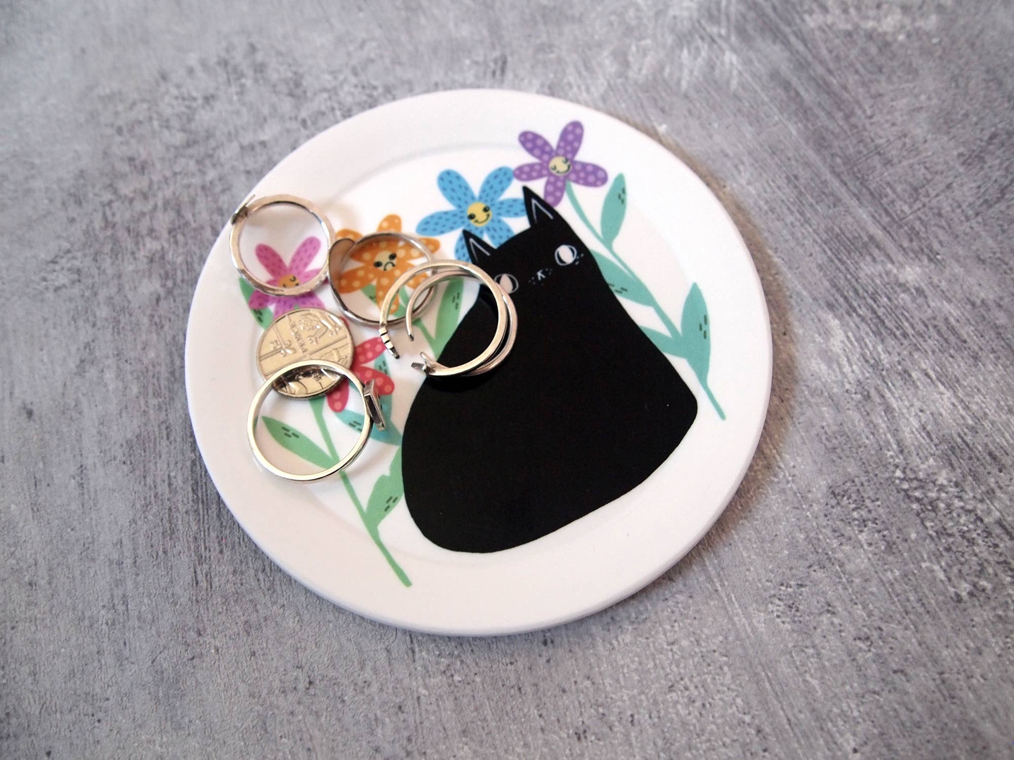 I LIKE CATS - Wholesale Jewelry Dish - Black cat trinket dish ring dish, jewellery tray6
