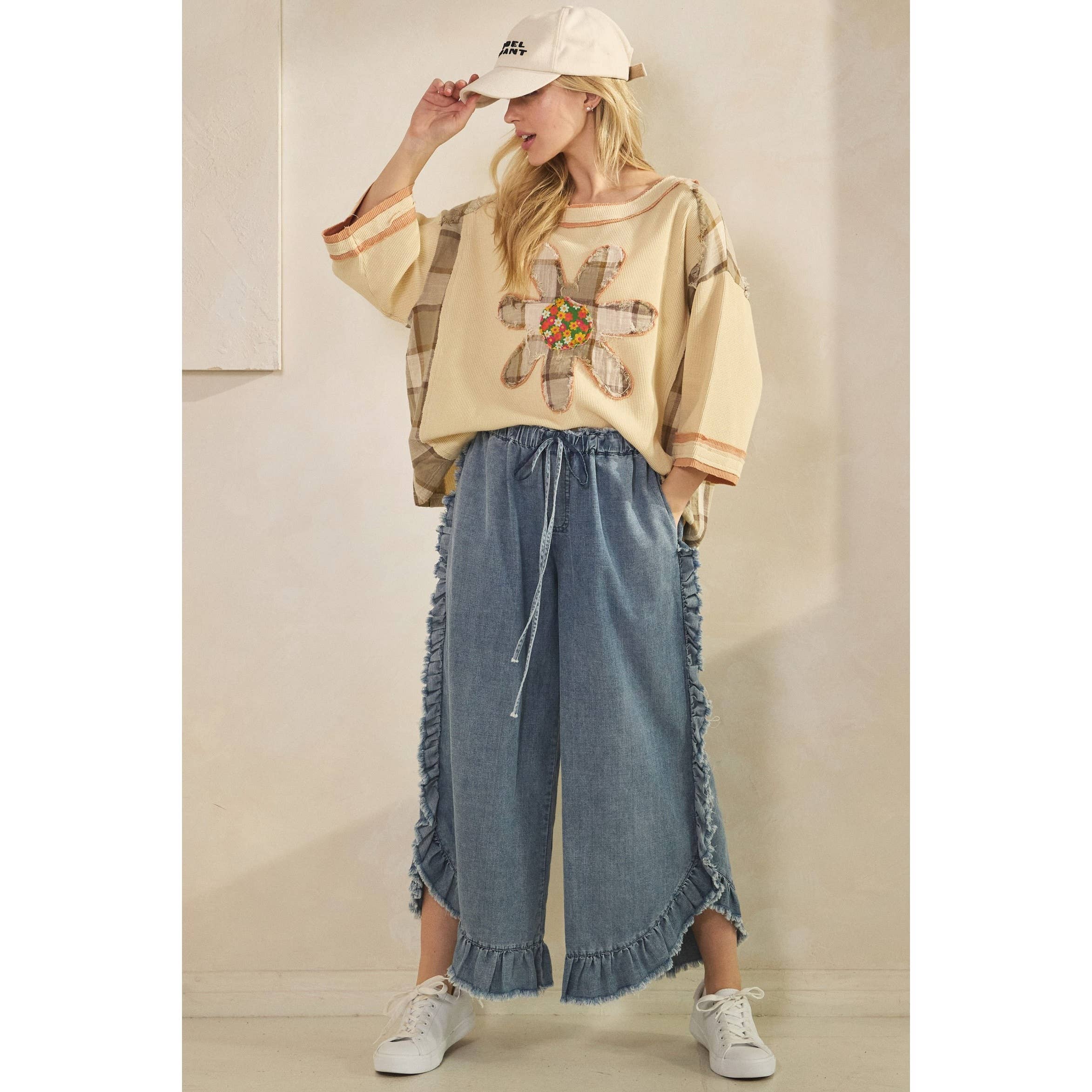 Sage + Fig – Großhandel T-Shirt – Damen – BOHO BLOOM WAFFELSTRICK-T-SHIRT15