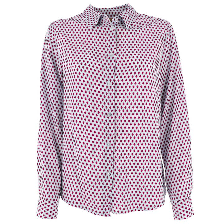 Hemd Megan aus Viskose mit spitzem Kragen und Knopfleiste für den Großhandel von Karakorum