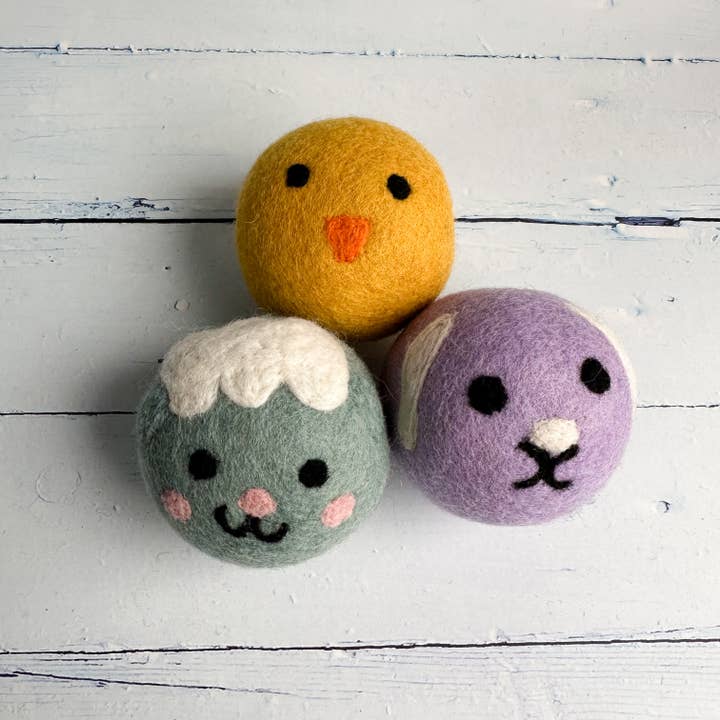 Påskevenner filt tørrekugler - Sæt med 3 for engroshandel hos Sewing Seeds Play