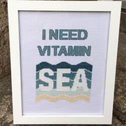 Emma Louise Art Stitch – Engroshandel Broderitilbehør – Jeg har brug for vitamin Sea Cross Stitch Kit1
