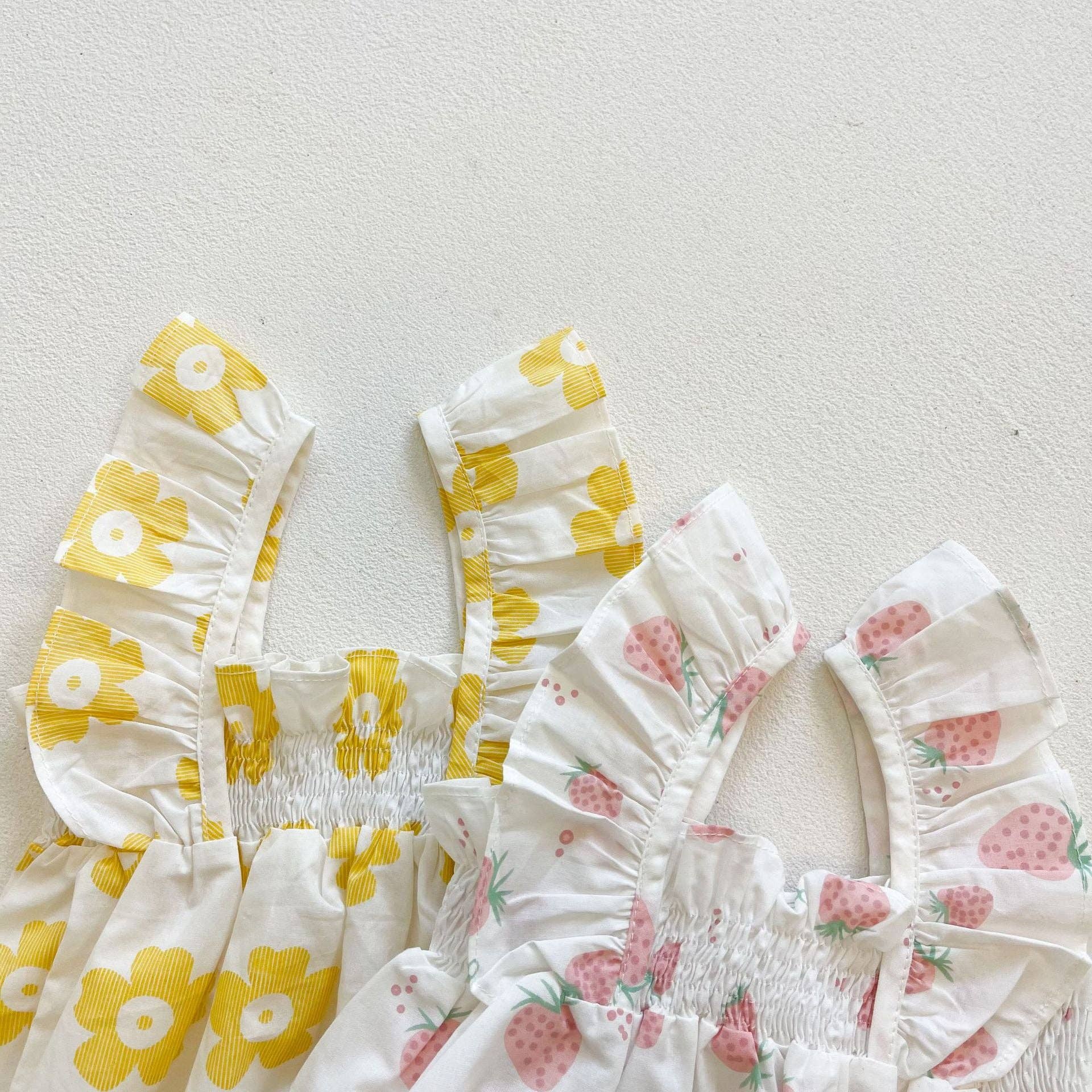 MyKids-USA® - Vendita all'ingrosso Tutina (senza piedini) - Neonati - Body senza maniche con volant e stampa floreale per bambina.3