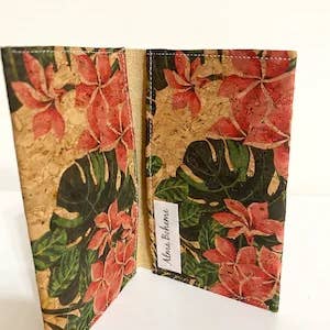 Alma Boheme Handmade - Vente Portefeuille – femme - Portefeuille pliant en liège avec motifs nature - Porte-cartes40