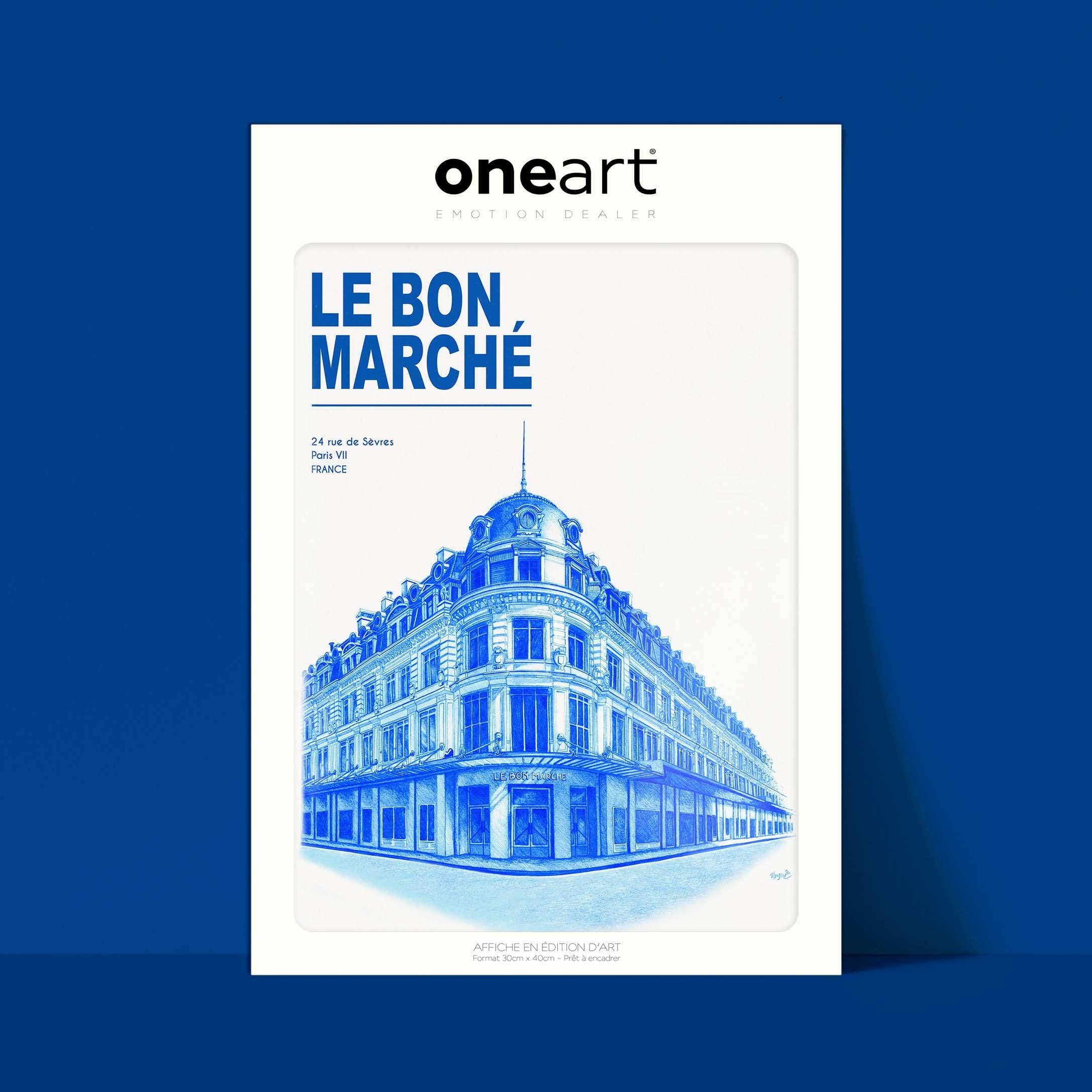 Oneart - Wholesale Poster - Display The City In Blue Le Bon Marché - LVB00250