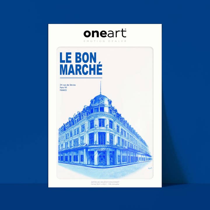 Oneart - Wholesale Poster - Display The City In Blue Le Bon Marché - LVB0025