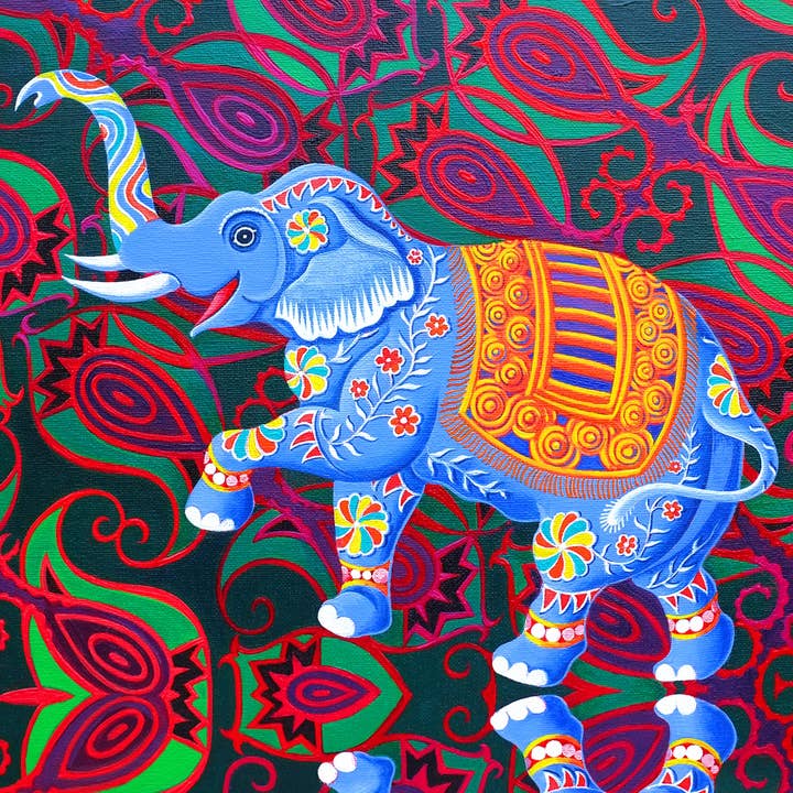 'Indian elephant' card for wholesale by Tattersfield Designs