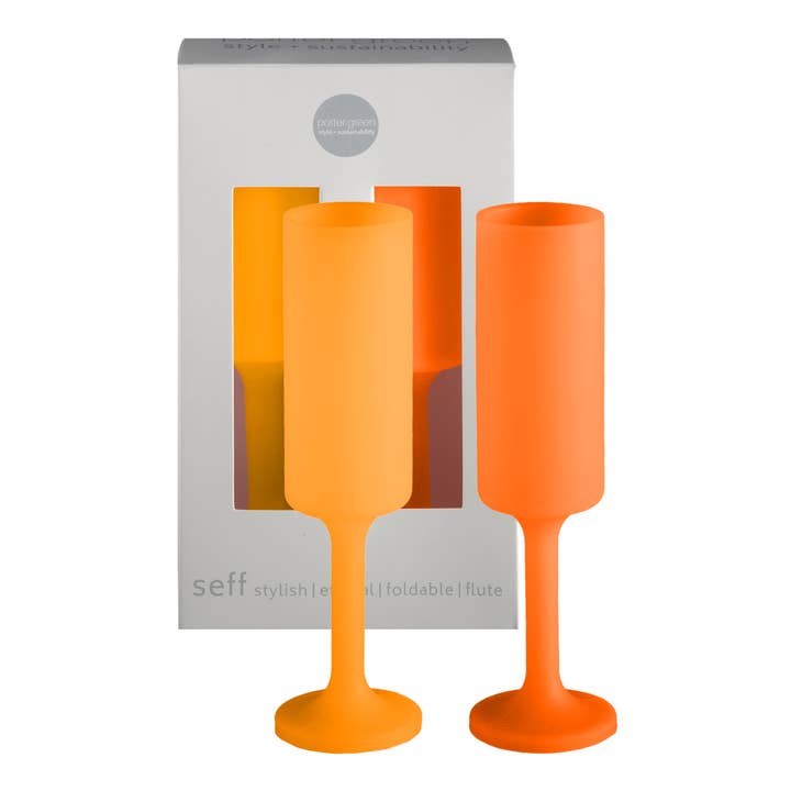 buttermilk + cantaloupe | seff | silicone unbreakable champagne flute for wholesale by Porter Green | USA