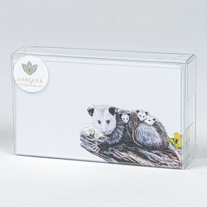 Opossum Family Tiny Cards | Pack of 60 "Love Notes" for wholesale by Forever Caroline LLC