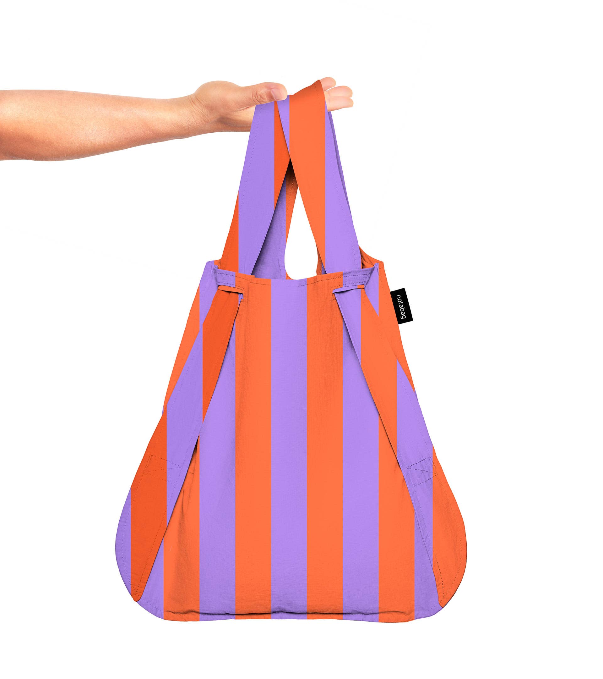 Notabag - Vente Tote bag – unisexe - Notabag - Rayures rouge/violet, printemps-été4