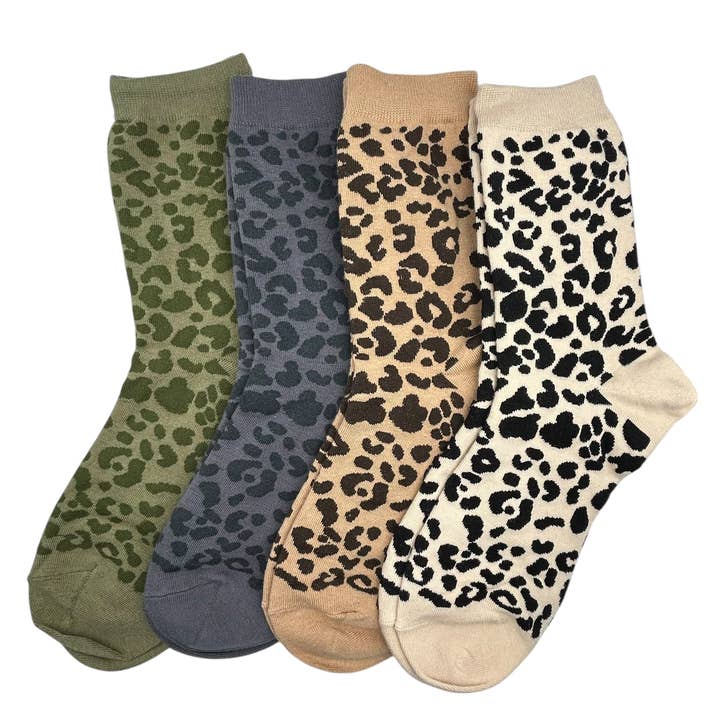 Leopard enkelsockor - Murgröna / Träkol / Sand / Grädde för wholesale av Sixton London