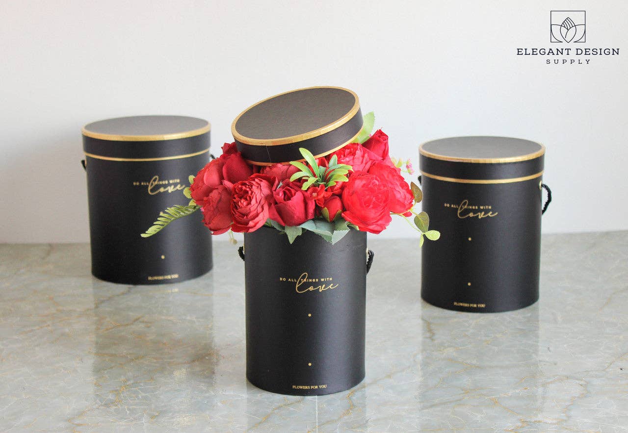 Elegant Design Supply - Wholesale Gift box - Do all things with Love Round Hat Flower Box1