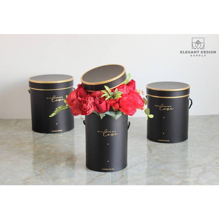 Elegant Design Supply - Wholesale Gift box - Do all things with Love Round Hat Flower Box1