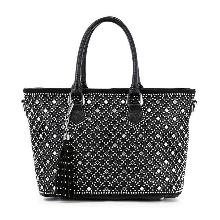 Handbag Express - Wholesale Tote Bag - Women's - Dazzling Rhinestone Shopper Style Tote3